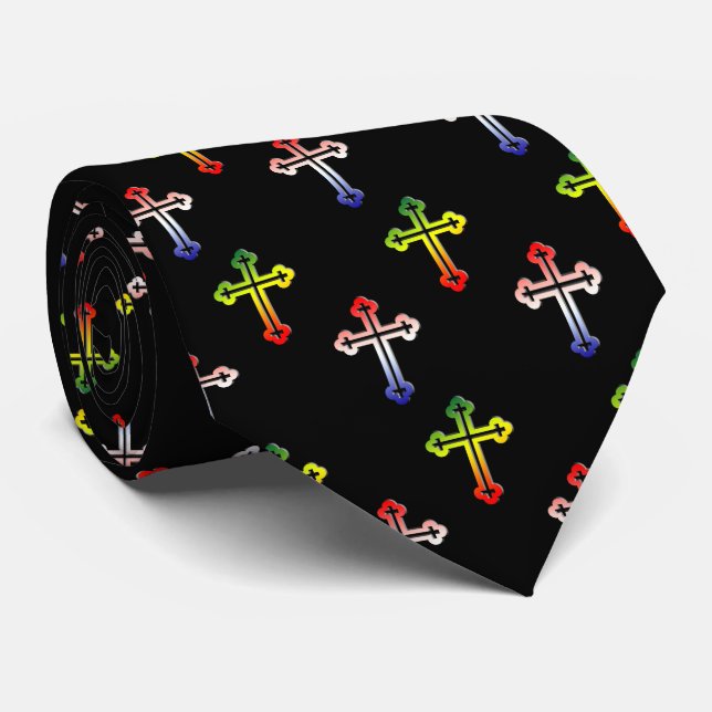 Cravate des croix éthiopienne et américaine (Roulé)