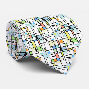 Cravate Des étoiles sur un arrière - plan à damiers.