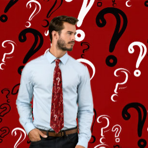 Cravate des points d'interrogation en relief - bla