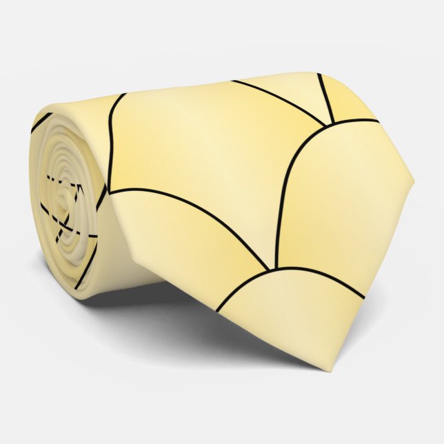 Cravate Design Art Déco Jaune (Roulé)