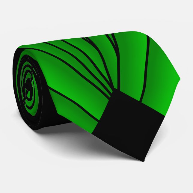 Cravate Design Art déco vert (Roulé)