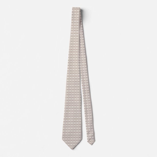 Cravate Design carreau minimal beige (Devant)