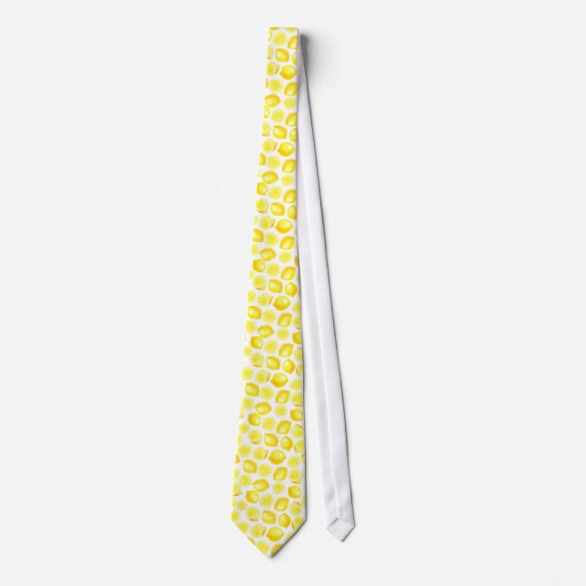 Cravate Design citrons aquarelle (Devant)
