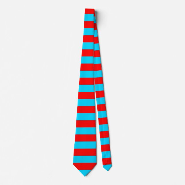 Cravate Design de bandes rouges et bleues (Devant)