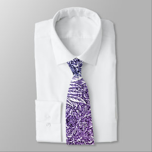 Cravate Design floral complexe dans les tons violets et bl