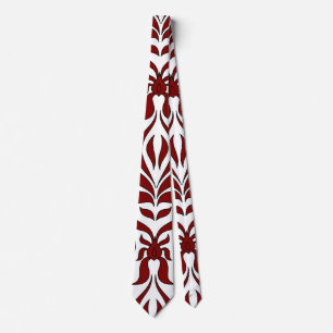 Cravate Design Motif rouge et blanc sans faille