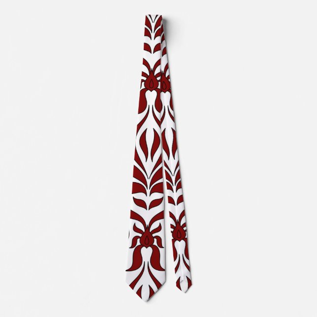 Cravate Design Motif rouge et blanc sans faille (Devant)