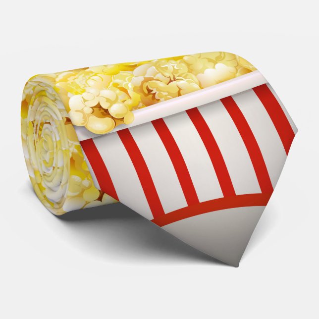 Cravate Design Necktie Cinema Popcorn (Roulé)