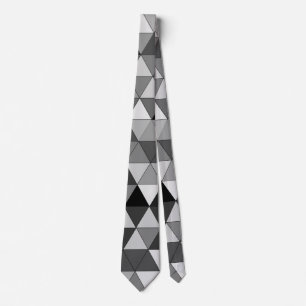Cravate Design triangle noir, gris et blanc élégant