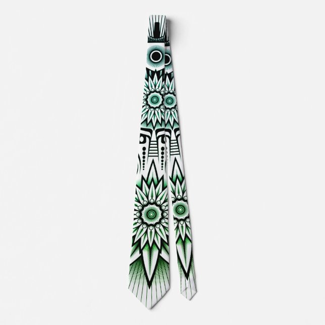 Cravate Design tribal teinte verte (Devant)