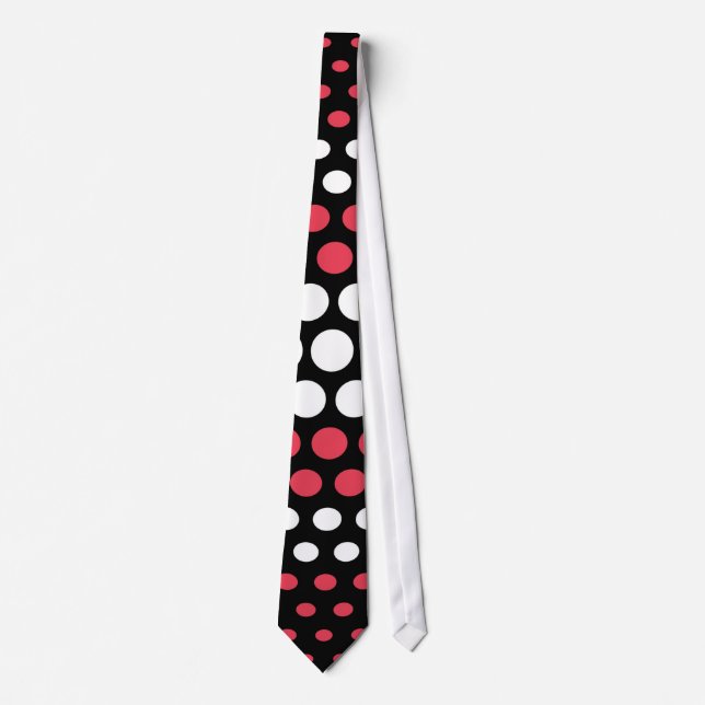 Cravate Désir moderne et motif de pois blanc (Devant)