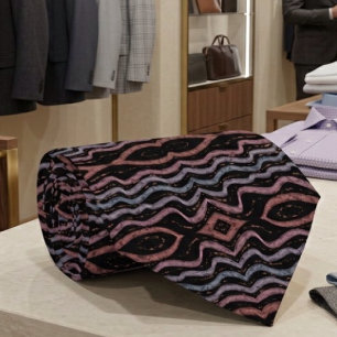 Cravate Dessin de motif de peau de vipère avec pastel doux