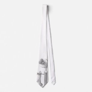 Cravate dessin de téléphone antique à main unique