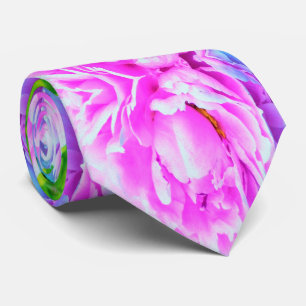 Cravate Détail de la fleur de pivoine rose double