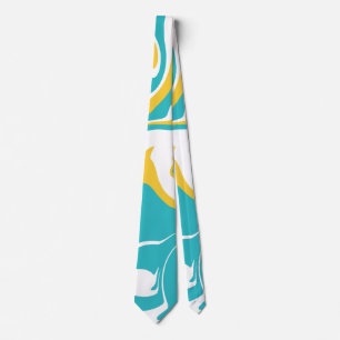 Cravate Déversement - Turquoise et Jaune