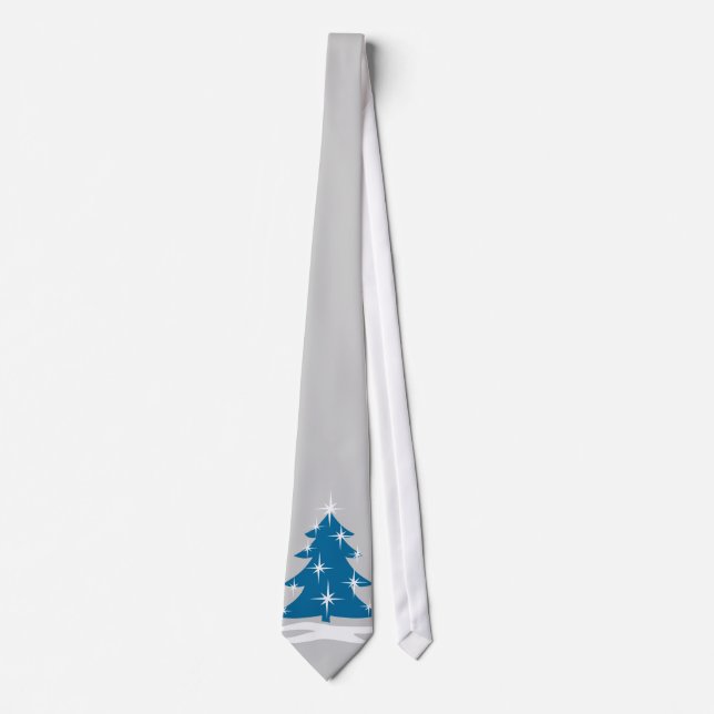 Cravate d'hiver Blue Christmas Tree Festive Cravat (Devant)