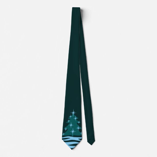 Cravate d'hiver Blue Christmas Tree Festive Cravat (Devant)