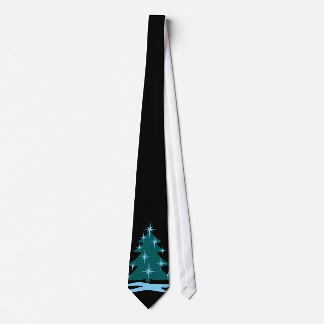 Cravate d'hiver Blue Christmas Tree Festive Cravat (Devant)