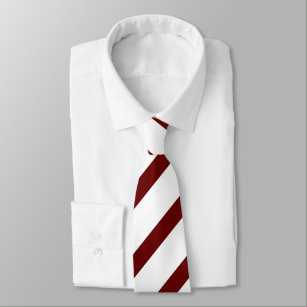 Cravate Diagonal-Rayée blanche et marron