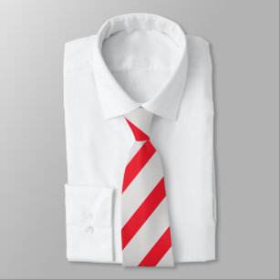 Cravate Diagonal-Rayée de gris et d'écarlate