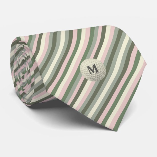 Cravate Diagonal Stripes Monogram Golf Ball (Roulé)
