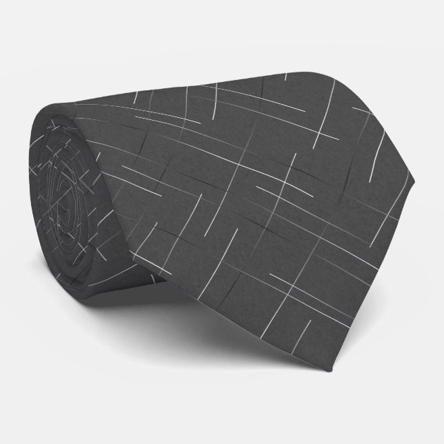 Cravate Diagonales approximatives | Charbon tacheté (Roulé)