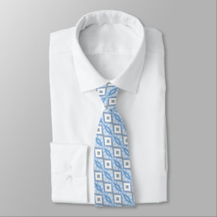 Cravate Diamant Grillé – Bleu Traçé