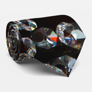 Cravate Diamants Abstraits sur Fond Noir