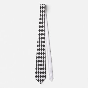 Cravate diamonds Black and white necktie