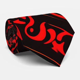 Cravate Die cut Red Floral Smooth corner Geometr Motif