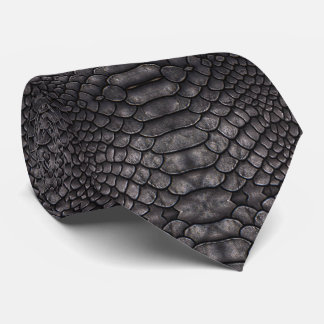 Cravate d'impression de reptile noir