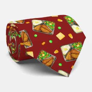 Cravate Dîner de poulet frit - en rouge