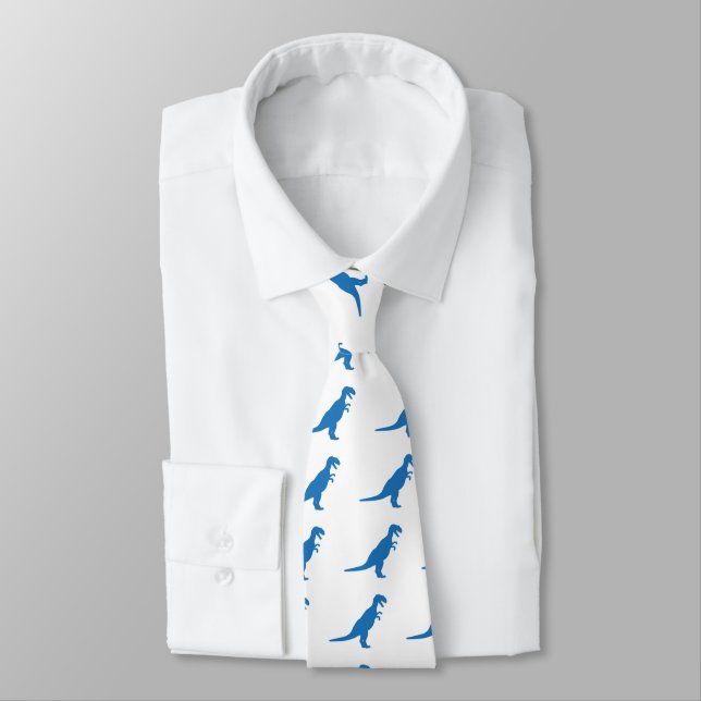 Cravate Dinosaure bleu (Attaché)