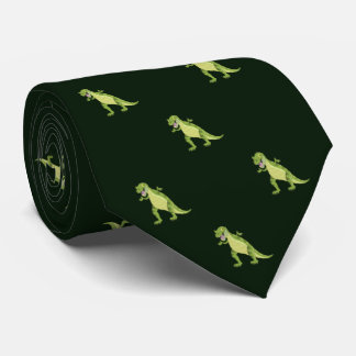 Cravate Dinosaure Vert Motif travail, cadeau de diplôme