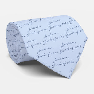 Cravate Diplôme Bleu Clair Personnalisé