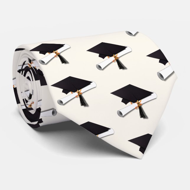 Cravate Diplôme et toque de graduation (Roulé)