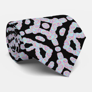 Cravate Disques ondulés de couleur pastel, motif symétriqu