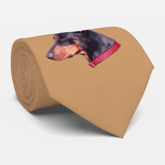 Cravate Doberman Pinscher visage de chien