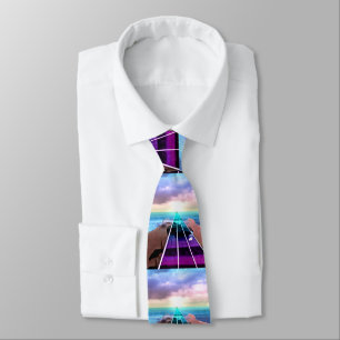 Cravate D'océan de coucher du soleil de guitare basse de