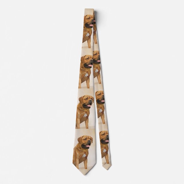 Cravate Dogue de Bordeaux Peinture - Cute Original Chien A (Devant)