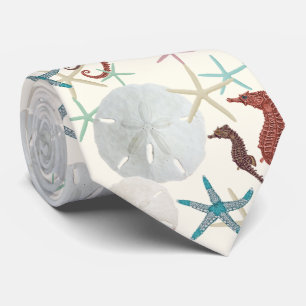 Cravate Dollars de sable Chevaux de mer Étoile Unisex