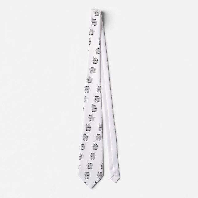 Cravate domicile doux moderne noir blanc gris simple (Devant)