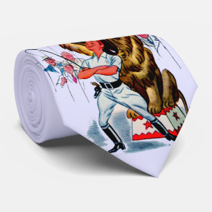 Cravate dompteur de lion et impression lion