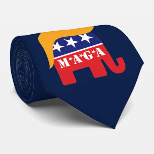 Cravate Donald Trump Hair GOP Elephant Logo MAGA