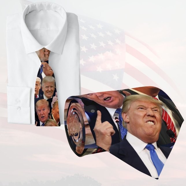Cravate Donald Trump | Visages Drôles de Cadeau Tr (Donald Trump Tie 2024)