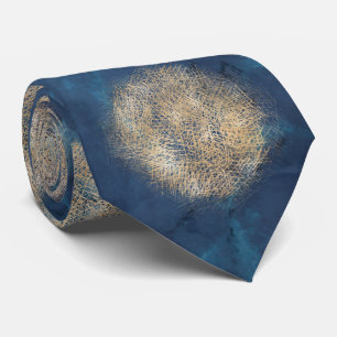 Cravate d'or bleu Abstrait