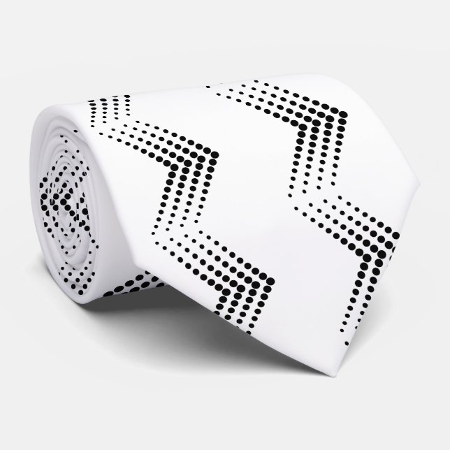 Cravate Double demi-ton Abstrait Zigzag Chevron (Roulé)