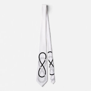 Cravate Double infini de symbole - noir et blanc