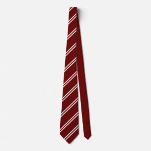 Cravate Double Rayure Marron & Blanc