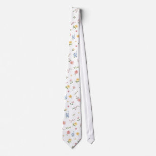 Cravate Douce Mariage Floral de Jardin Orné au Pastel